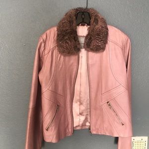 Pink leather jacket